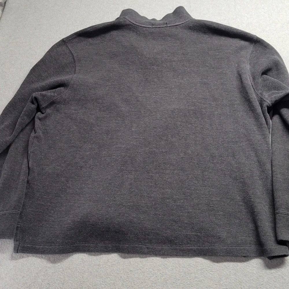 Polo Ralph Lauren Mens XXL Charcoal Gray 100% Cotton 1/4‎ Zip Pullover Sweater